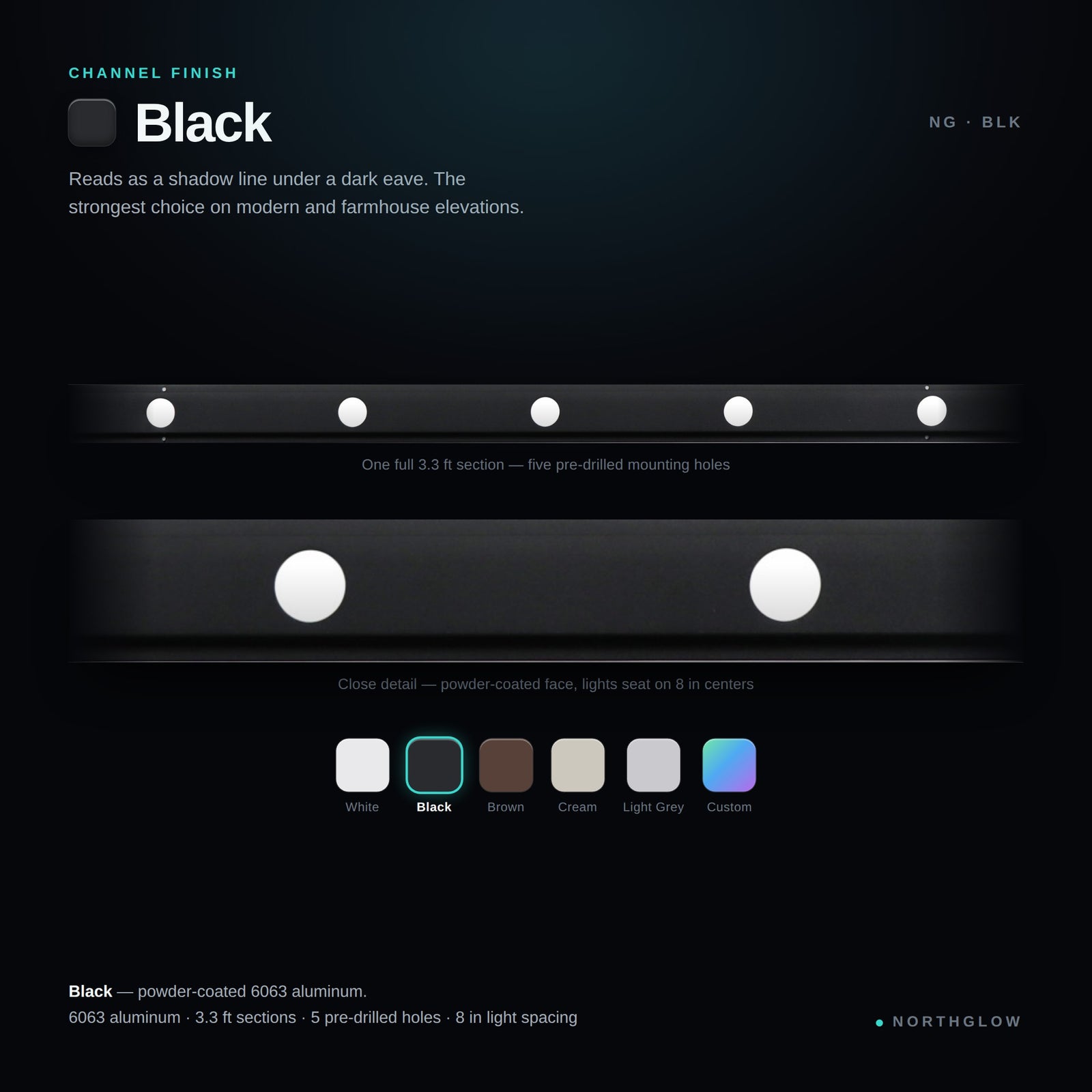 Channel finish - Black