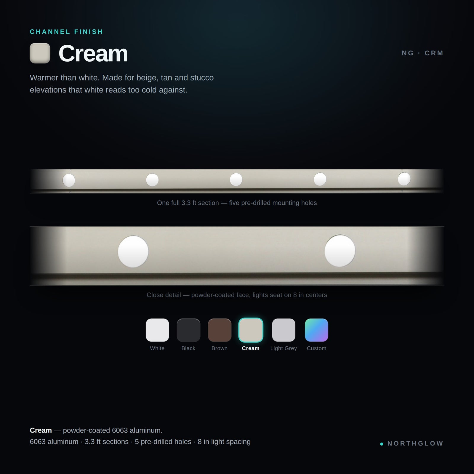 Channel finish - Cream